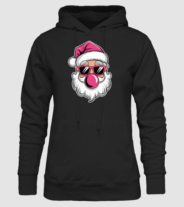 Bubble gum Santa 2 model negru pe tricou