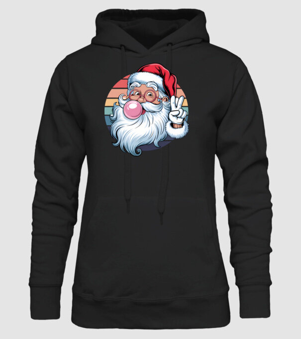 Bubble gum santa model negru pe tricou