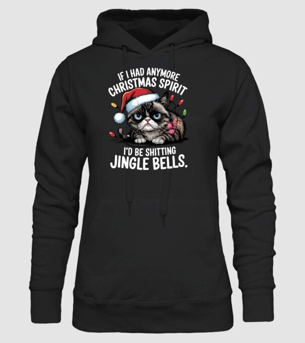 Christmas Spirit Grumpy Cat Negru model negru pe tricou