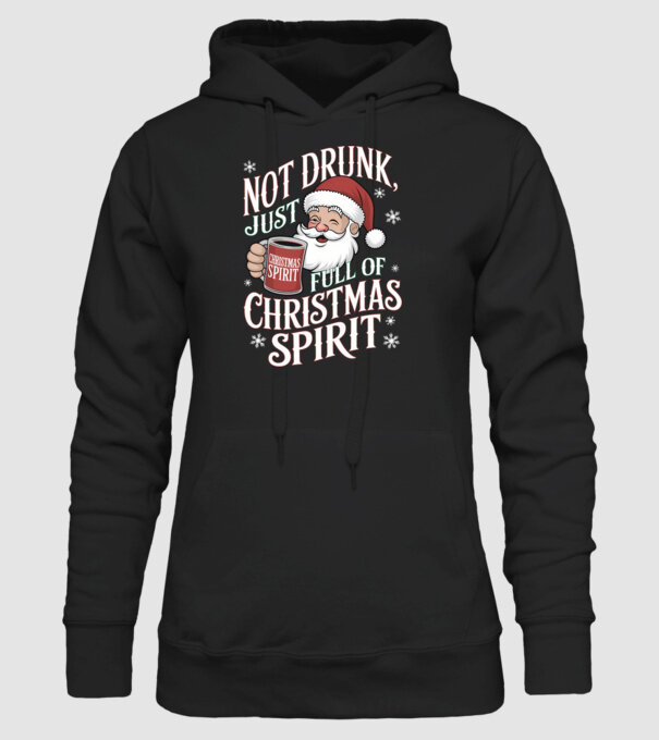 Christmas Spirit Santa model negru pe tricou
