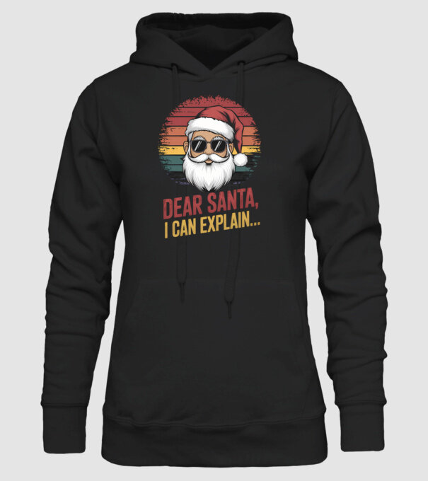 Dear Santa, I can explain... model negru pe tricou