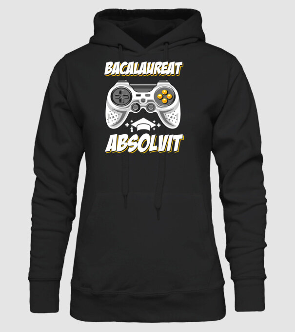 Gameri şcoală Bacalaureat model negru pe tricou