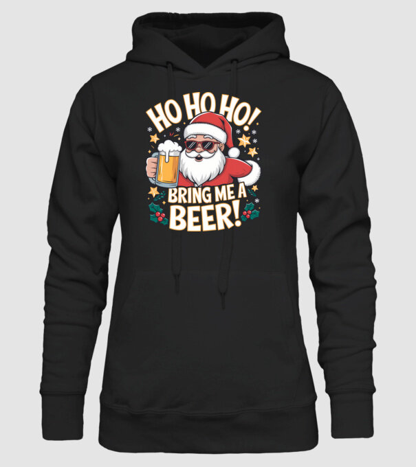 HO HO HO bring me a BEER santa Negru model negru pe tricou