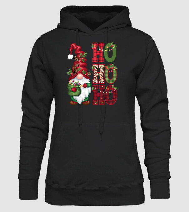HOHOHO Gnome model negru pe tricou