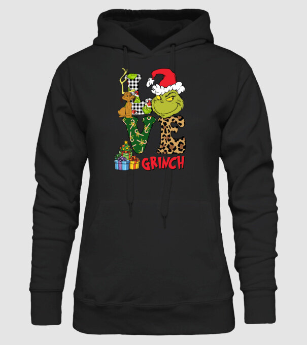 Love Grinch model negru pe tricou