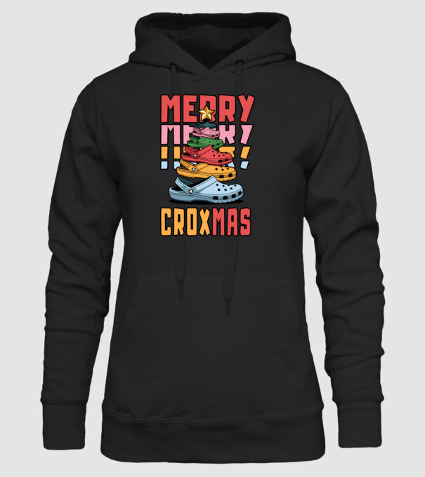 Merry Croxmas model negru pe tricou