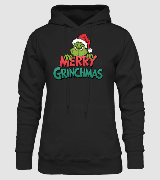 Merry Grinchmas model negru pe tricou
