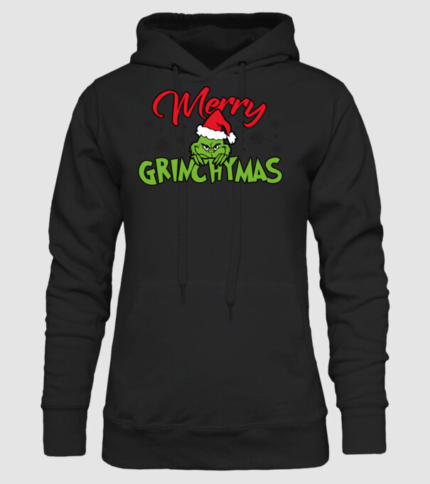 Merry Grinchymas - Grinch model negru pe tricou