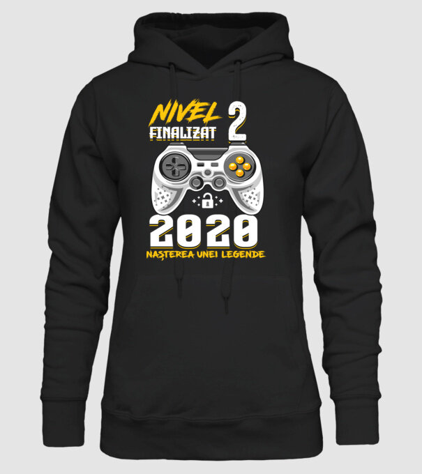 Nivel 2 finalizat. 2020 nașterea unei legende model negru pe tricou