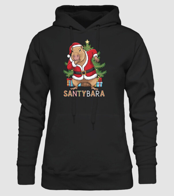 Santybara model negru pe tricou