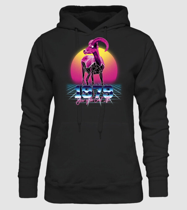 1979 Year of the Goat model negru pe tricou
