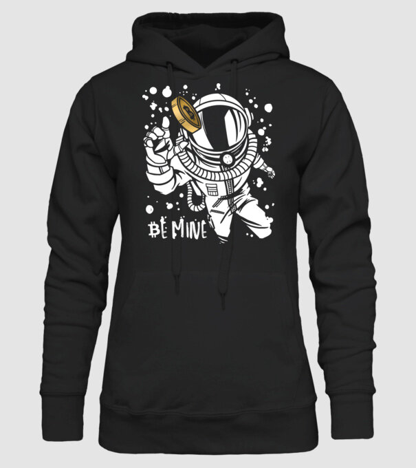Bitcoin Astrounaut model negru pe tricou