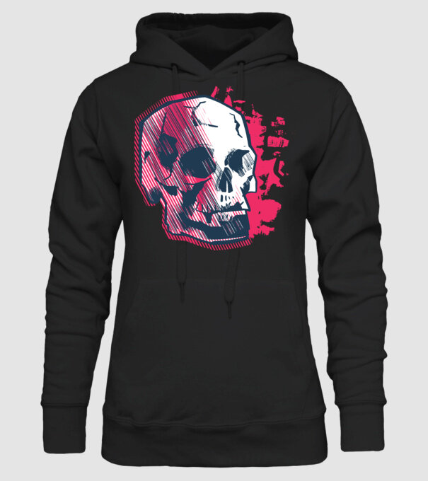Craniu abstract model negru pe tricou