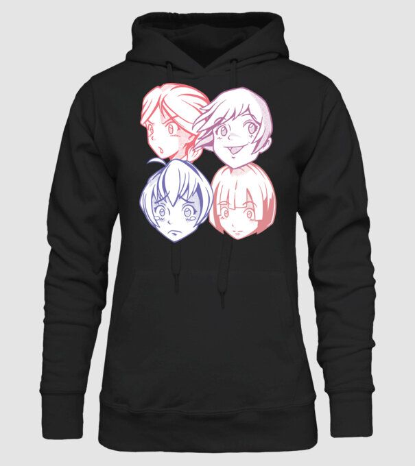 Expresii Anime model negru pe tricou