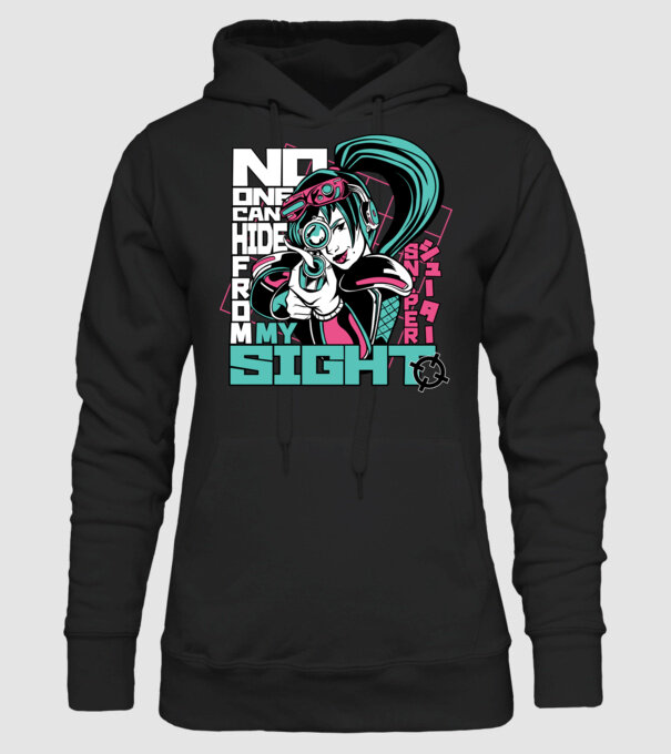 Anime Fată Lunetistă model negru pe tricou