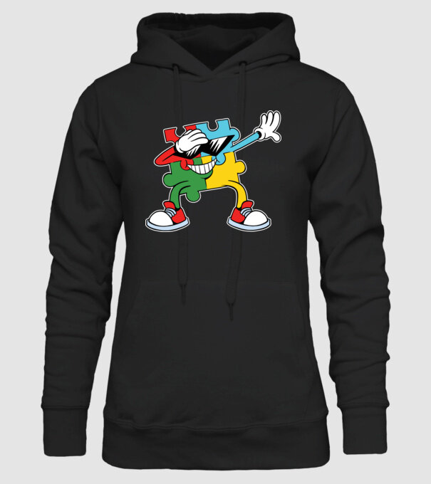 Autist DAB Puzzle model negru pe tricou