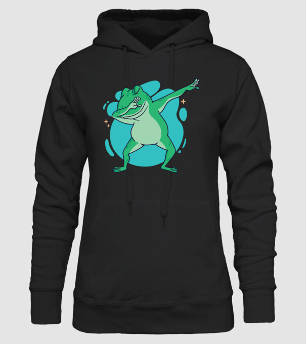 Broască DAB model negru pe tricou