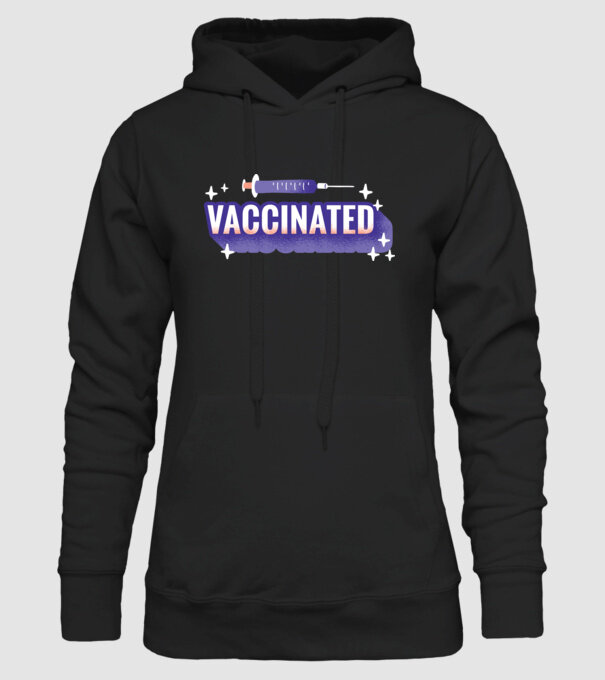 Vaccinat model negru pe tricou