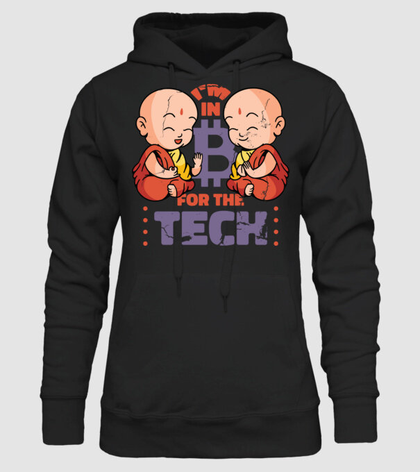 Călugări Buddha Bitcoin model negru pe tricou