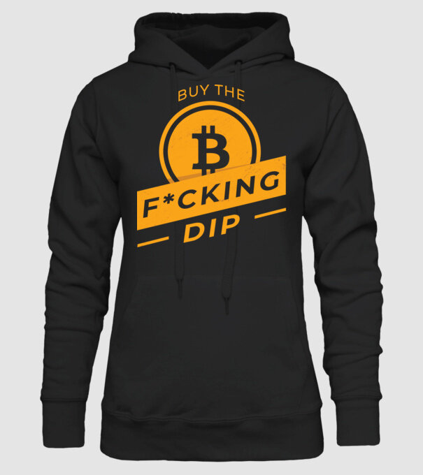 Bitcoin - Buy the fucking dip model negru pe tricou