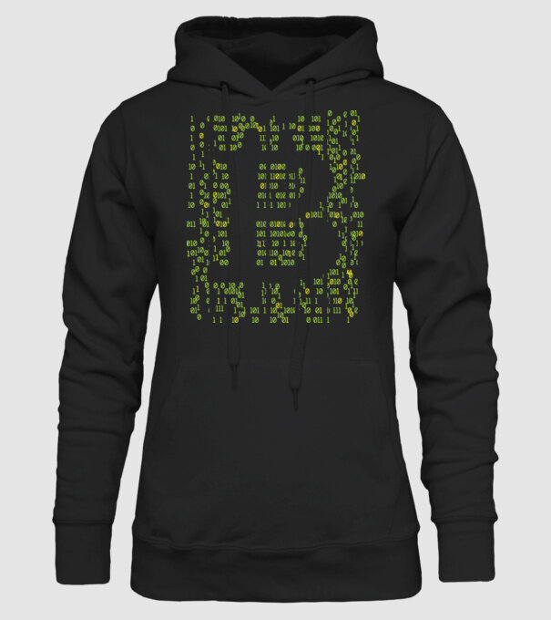 Bitcoin Matrice model negru pe tricou