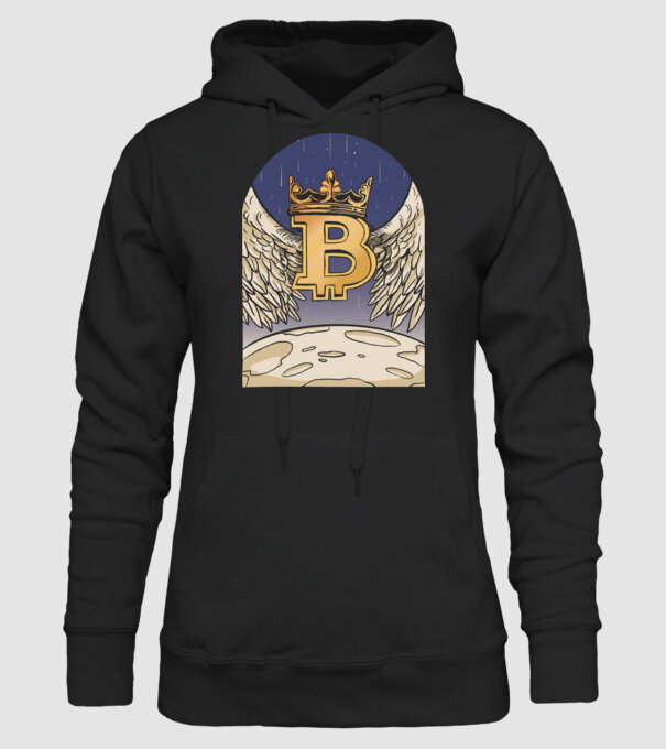Bitcoin To The Moon Aselenizare model negru pe tricou