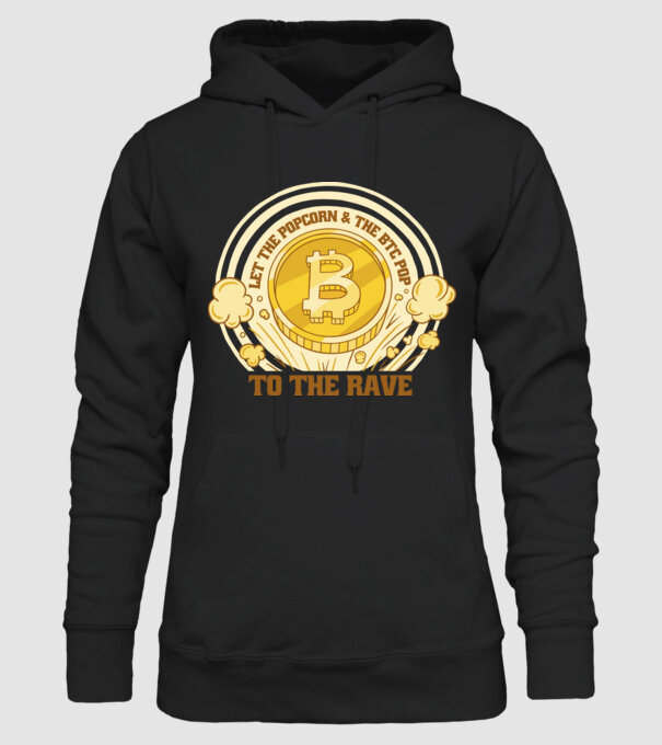Bitcoin to the Rave model negru pe tricou