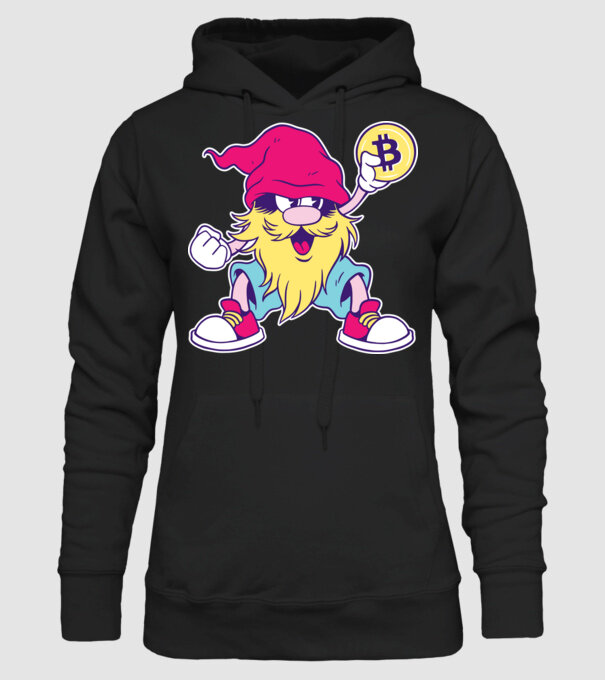 Pitic Bitcoin model negru pe tricou