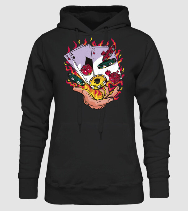 Black Jack Casino model negru pe tricou