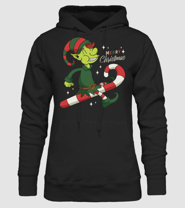 Crăciun Fericit Elf model negru pe tricou