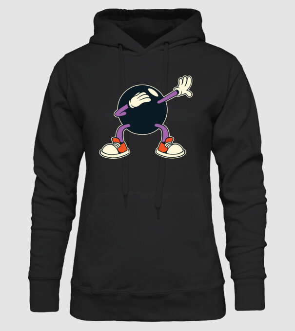 Bowling DAB model negru pe tricou