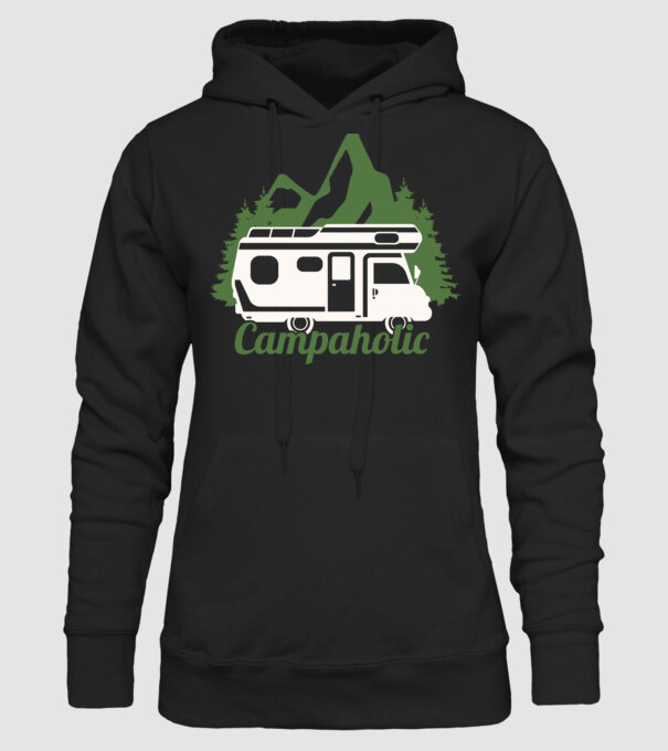 Campare Campaholic model negru pe tricou