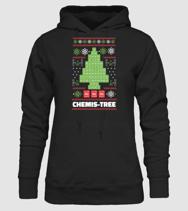 Chemis-tree pom de Crăciun model negru pe tricou
