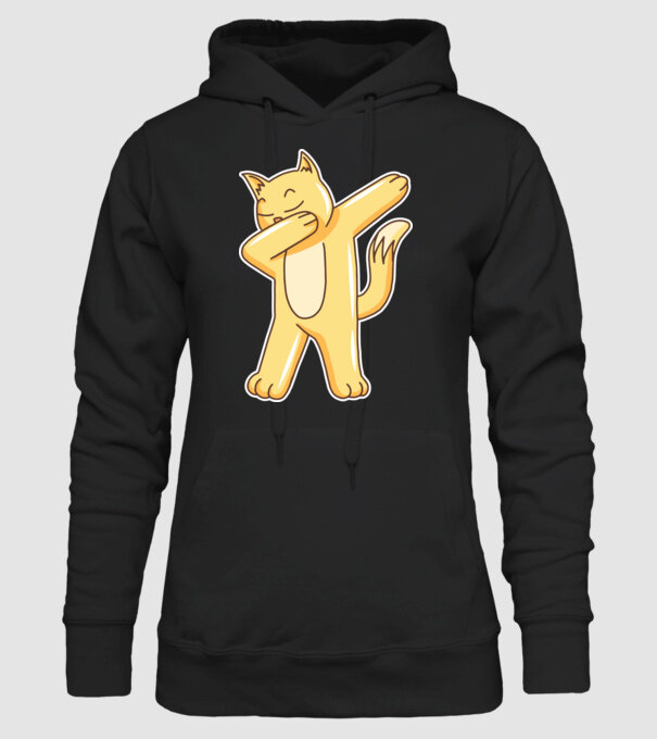 Pisică DAB model negru pe tricou