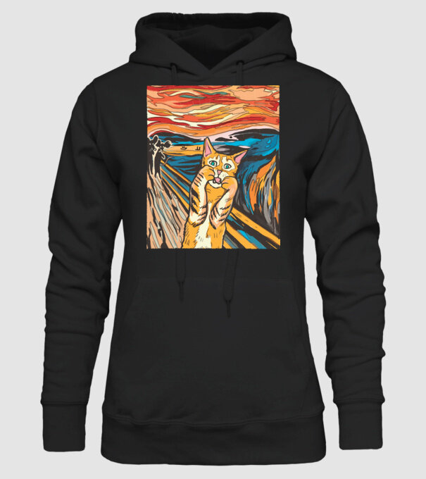pictură Parodie Pisică model negru pe tricou