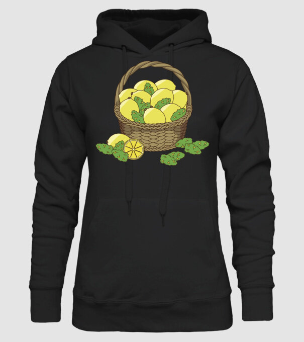 Coș de lămâi model negru pe tricou