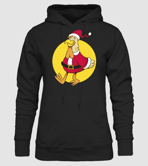 Moș Crăciun Pui model negru pe tricou