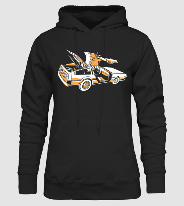 Delorian Înapoi în viitor model negru pe tricou