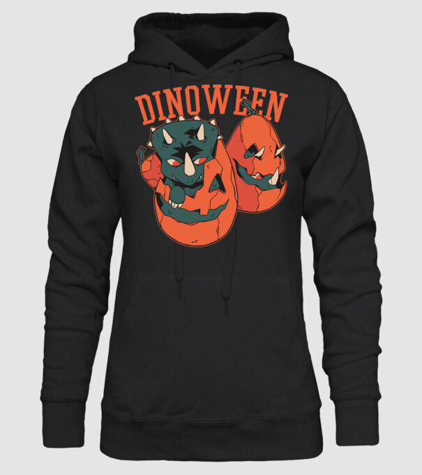 Dinoween model negru pe tricou