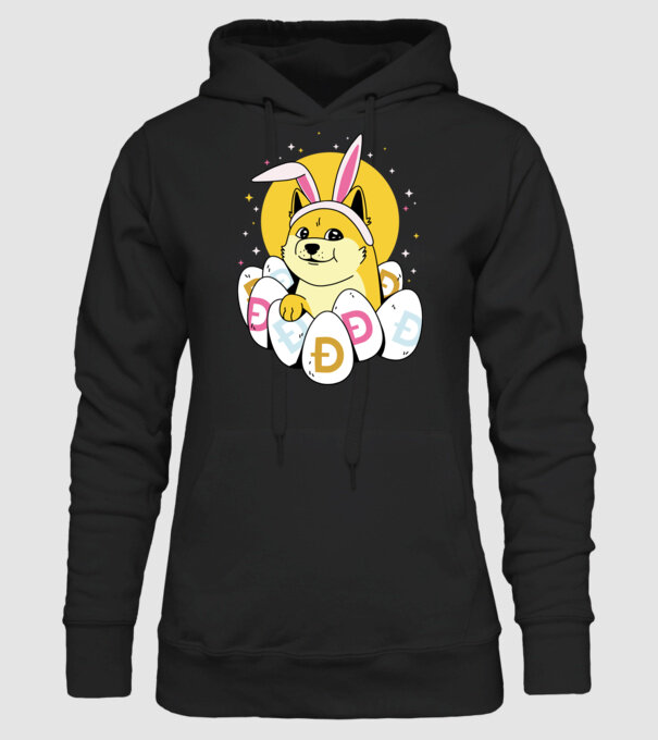 Dogecoin Paște model negru pe tricou