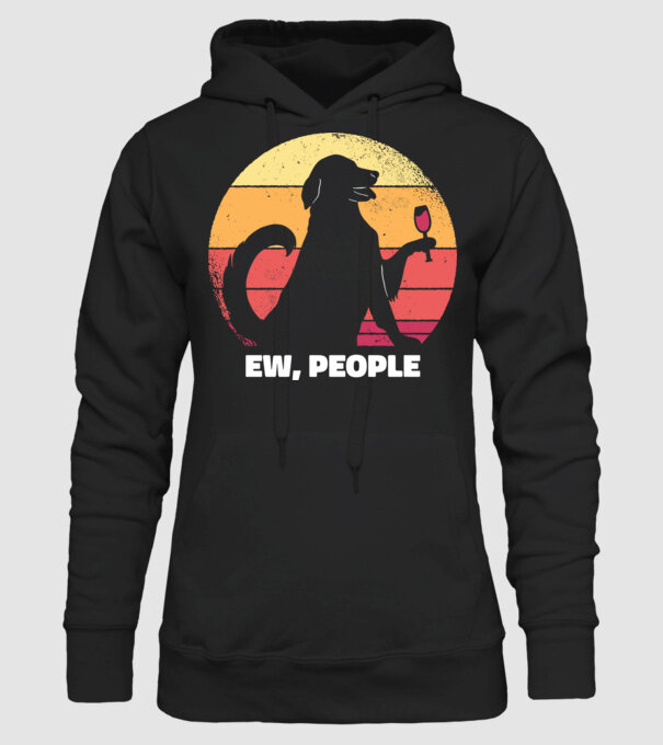 Ew, Oameni - Câine model negru pe tricou