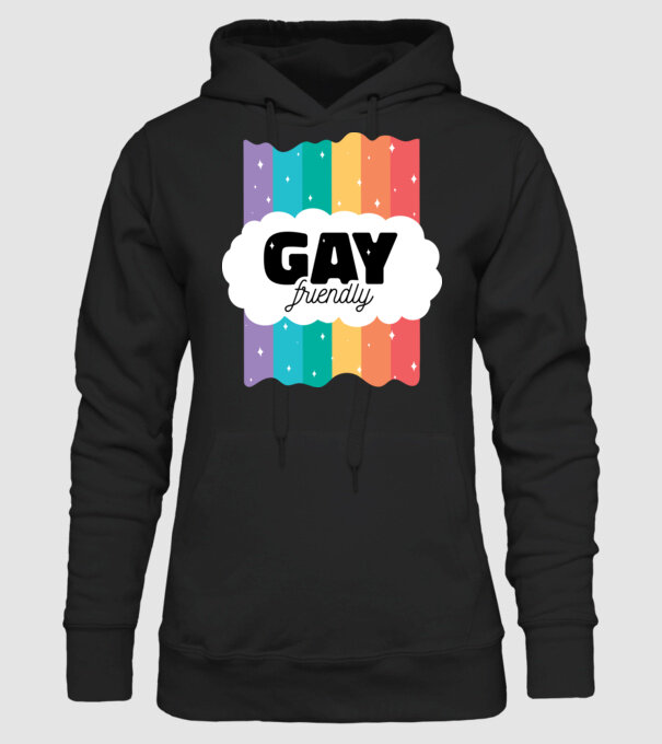 Gay friendly model negru pe tricou