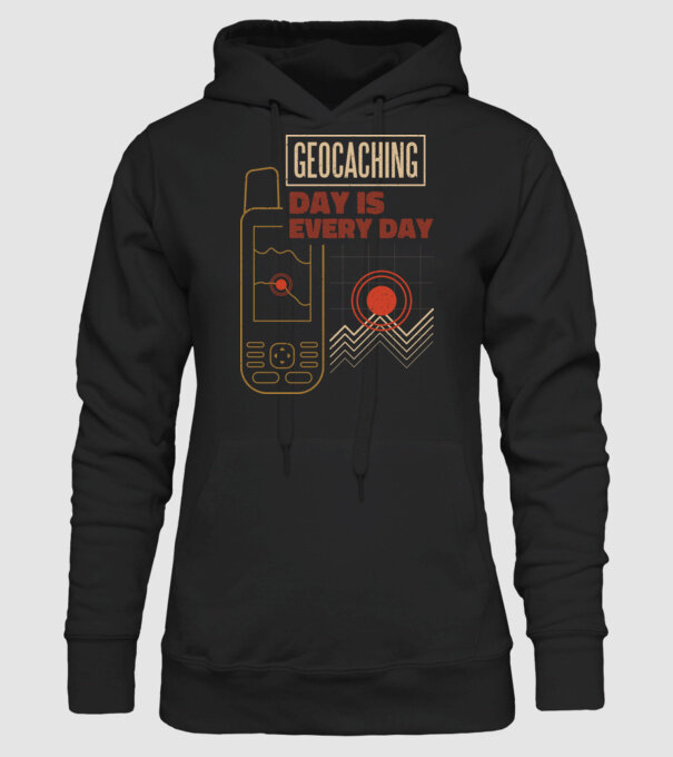 Geocaching model negru pe tricou