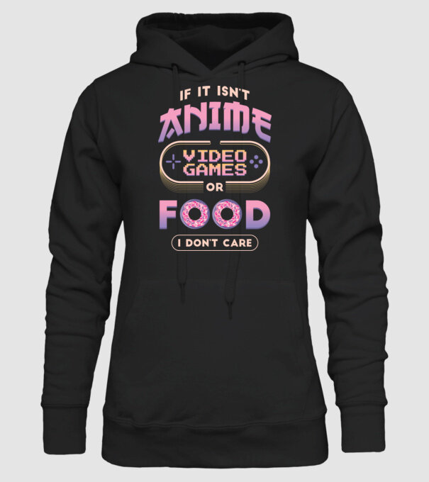 Dacă nu e vorba de anime, joc video sau mâncare, nu-mi pasă model negru pe tricou