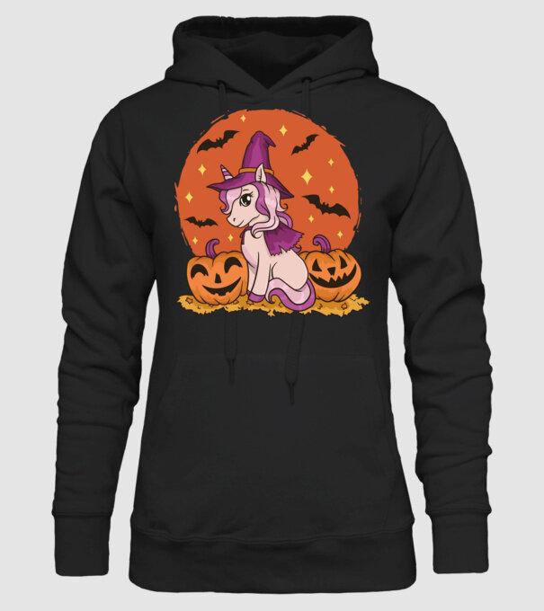 Unicorn Halloween model negru pe tricou