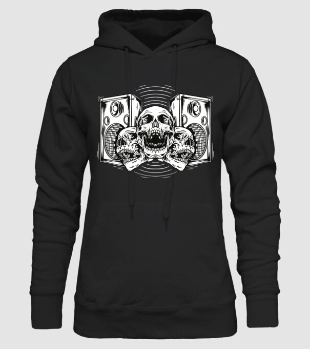 Cranii difuzor model negru pe tricou