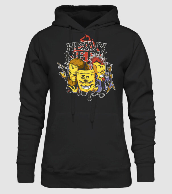 Elemente Heavy Metal model negru pe tricou