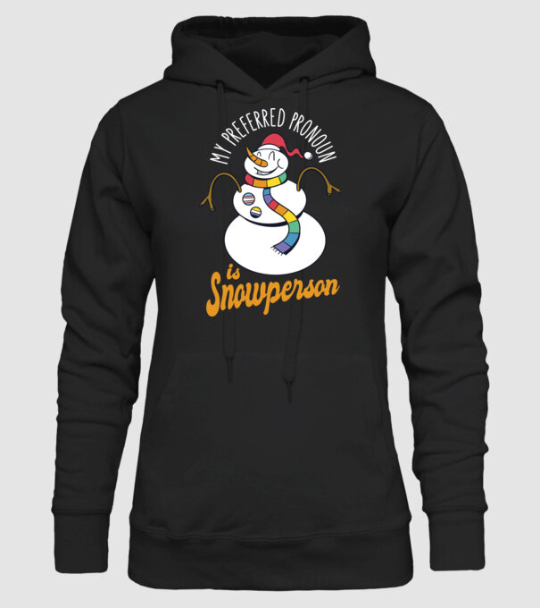 Om de zăpadă model negru pe tricou