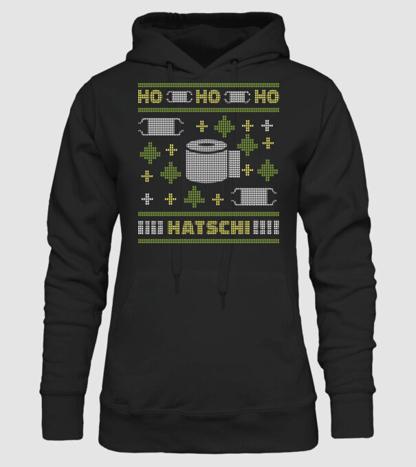 Hohohoho hârtie igienică pulover urât model negru pe tricou