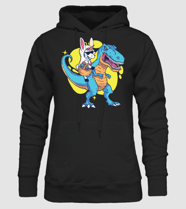 Dinozaur de Paște model negru pe tricou